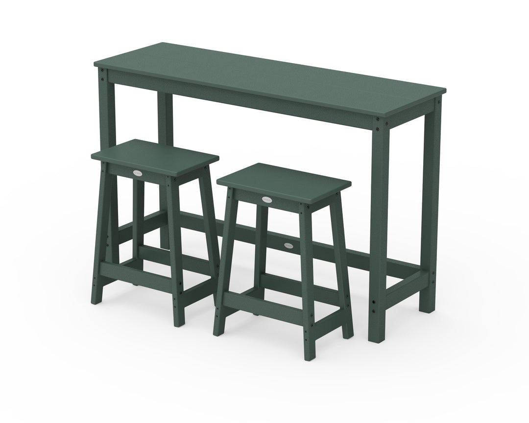 POLYWOOD® Modern Studio Stool 3-Piece Counter Balcony Set