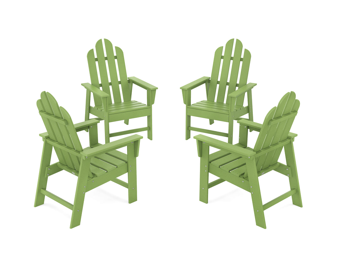 POLYWOOD® Long Island 4-Piece Upright Adirondack Conversation Set