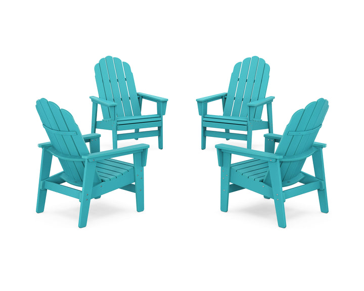 POLYWOOD® 4-Piece Vineyard Grand Upright Adirondack Chair Conversation Set