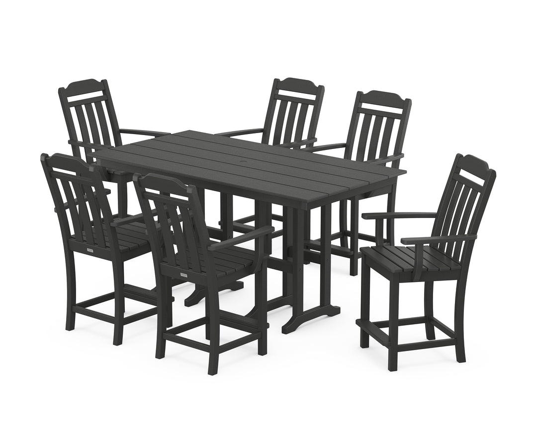 Country Living Cottage Arm Chair 7-Piece Farmhouse Counter Set