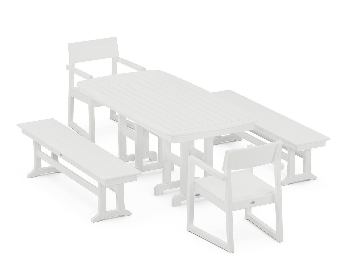 EDGE 5-Piece Dining Set with Benches