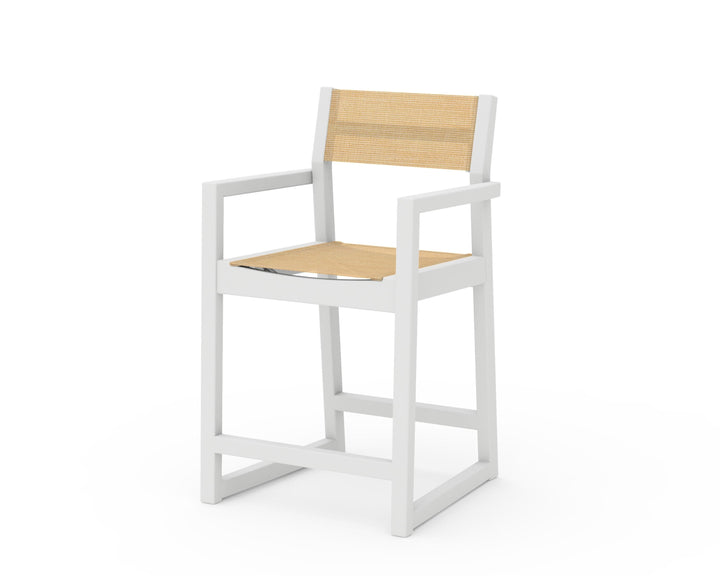 POLYWOOD® EDGE Sling Counter Arm Chair