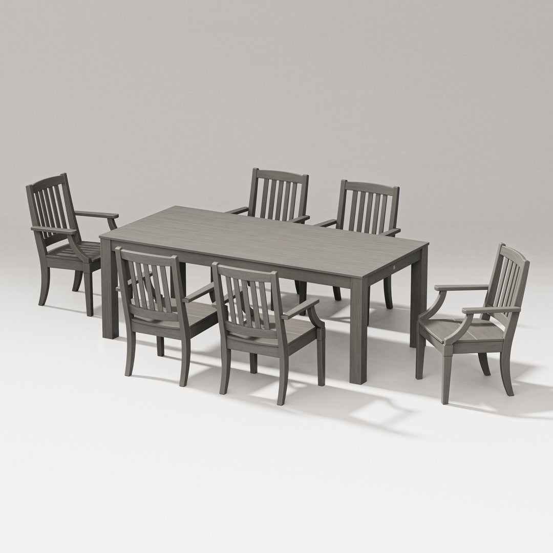 PW Designer Series Estate Arm Chair 7-Piece Parsons Table Dining Set
