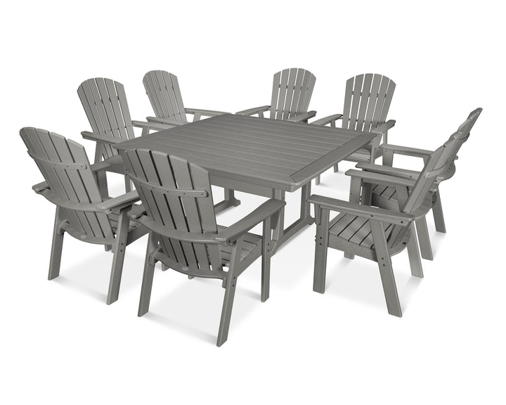 POLYWOOD® Nautical Adirondack 9-Piece Trestle Dining Set