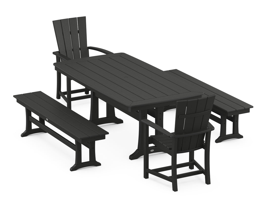 POLYWOOD® Quattro 5-Piece Dining Set with Trestle Legs