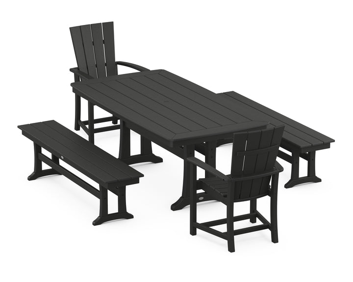 POLYWOOD® Quattro 5-Piece Dining Set with Trestle Legs