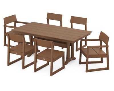 EDGE 7-Piece Farmhouse Trestle Dining Set