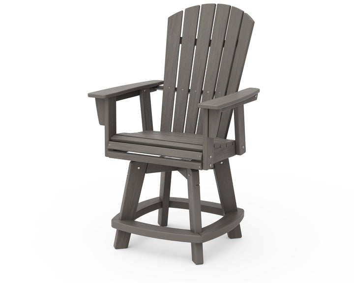 POLYWOOD® Nautical Curveback Adirondack Swivel Counter Chair