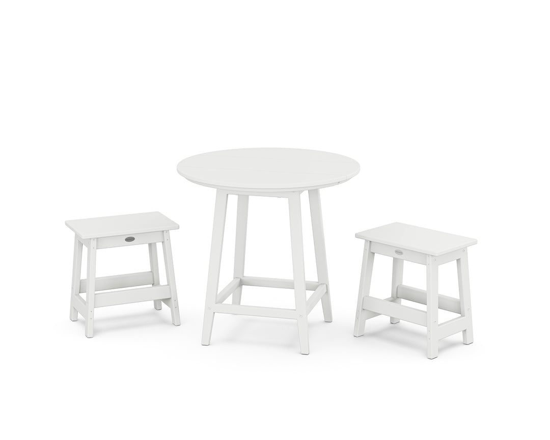 POLYWOOD® Modern Studio Stool 3-Piece Round Bistro Set