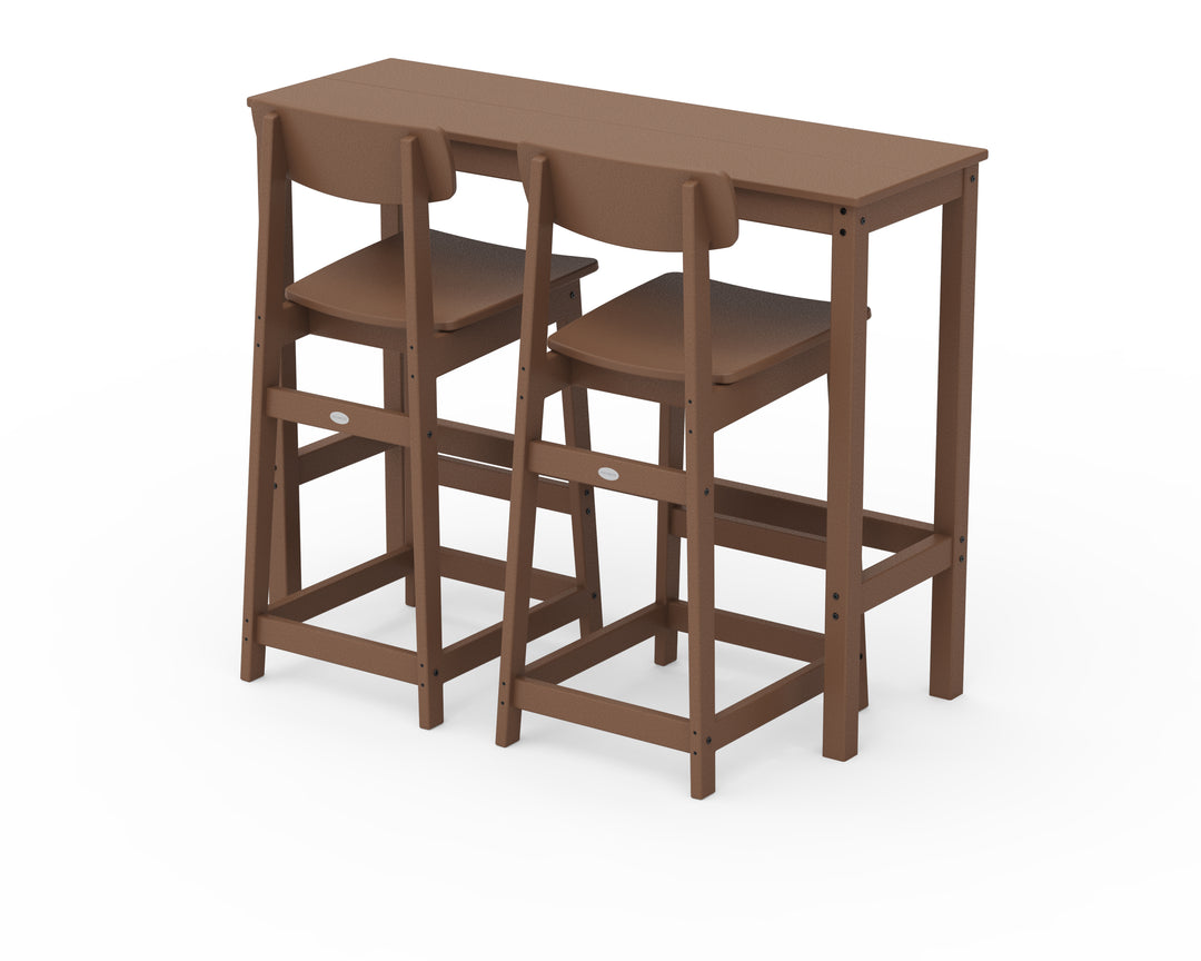 POLYWOOD® Modern Studio Urban Bar Chair 3-Piece Balcony Set