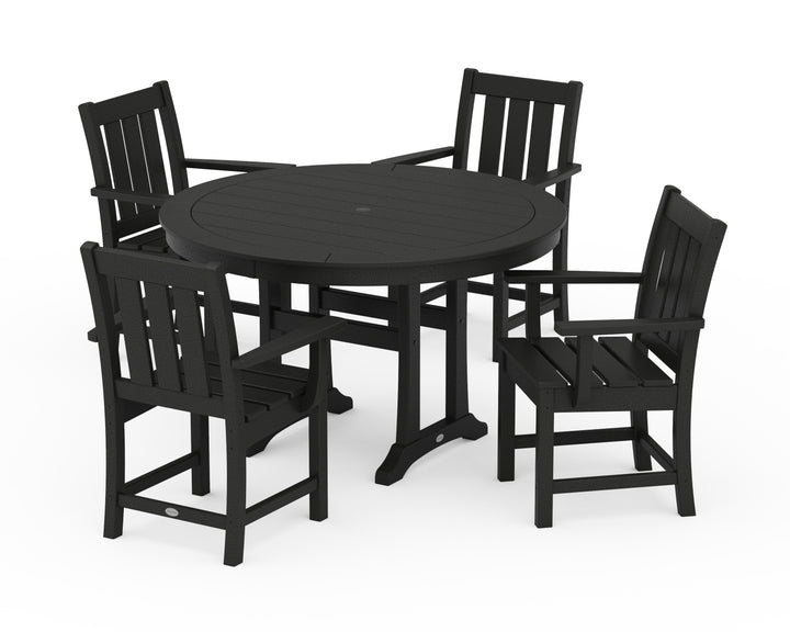 POLYWOOD® Oxford 5-Piece Round Dining Set with Trestle Legs