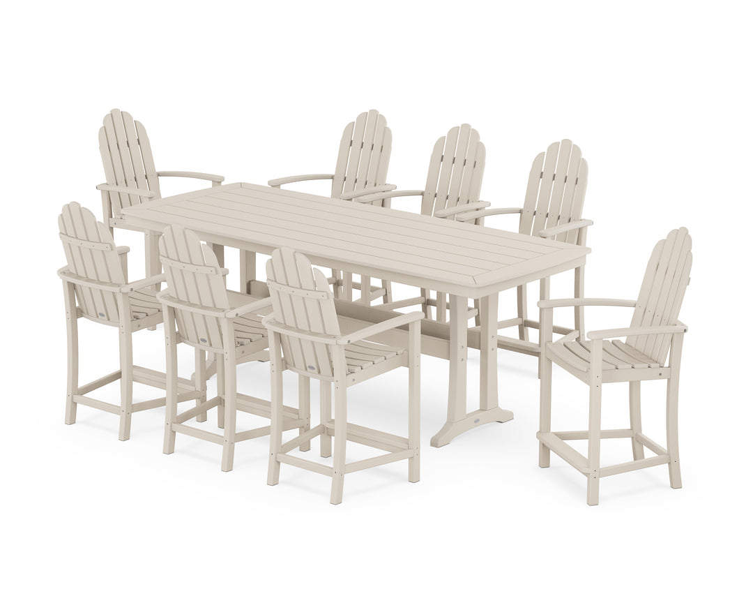 POLYWOOD® Classic Adirondack 9-Piece Counter Set with Trestle Legs