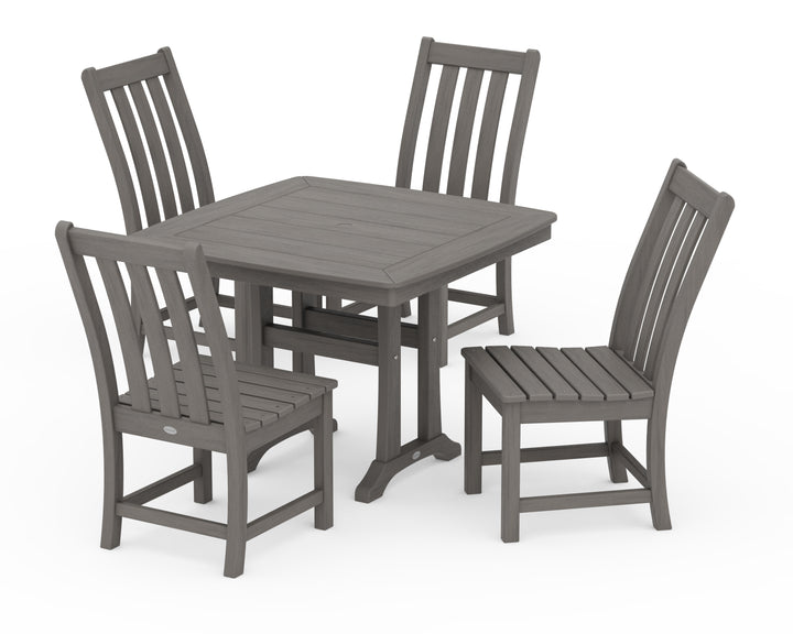 POLYWOOD® Vineyard Side Chair 5-Piece Dining Set with Trestle Legs