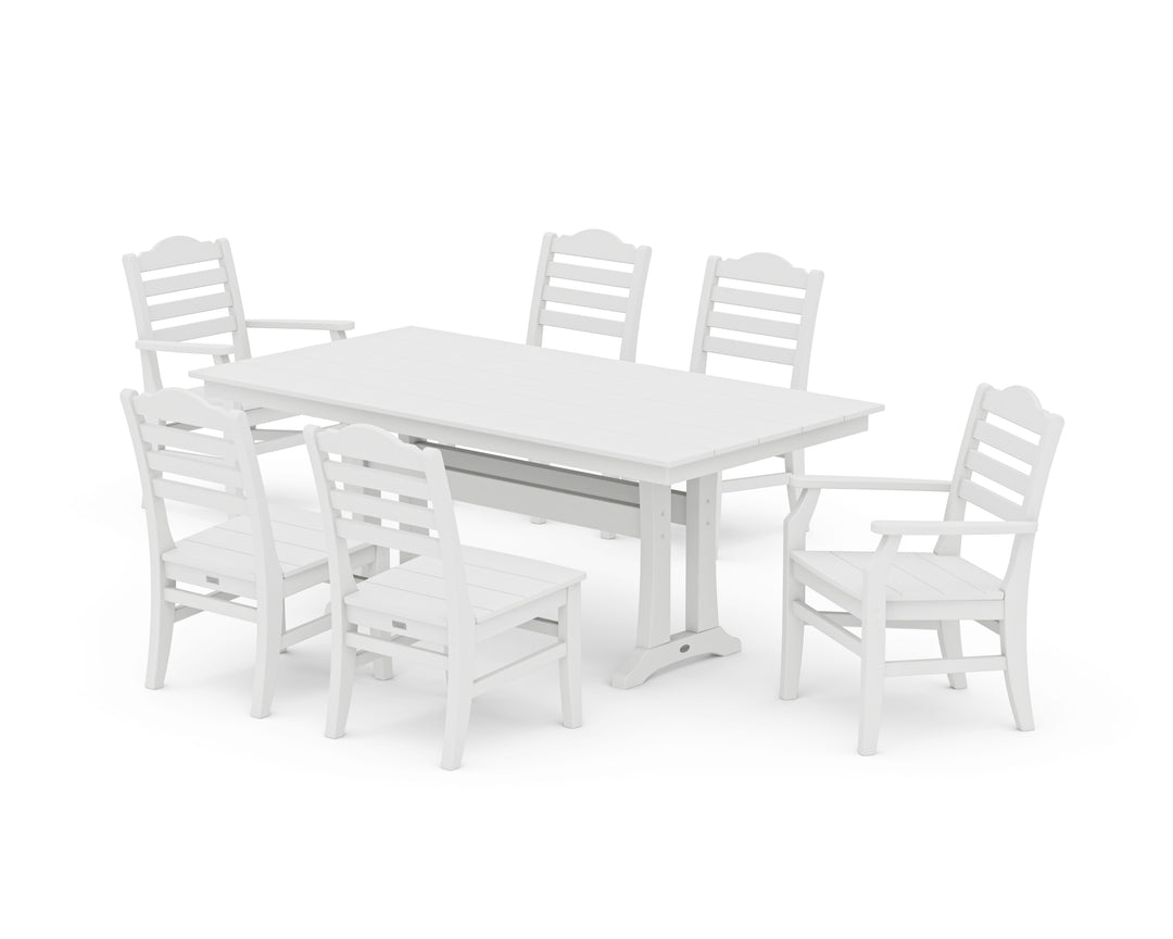 POLYWOOD® Savannah 7-Piece Farmhouse Dining Set with Trestle Legs