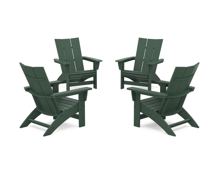 POLYWOOD® 4-Piece Modern Grand Adirondack Chair Conversation Set