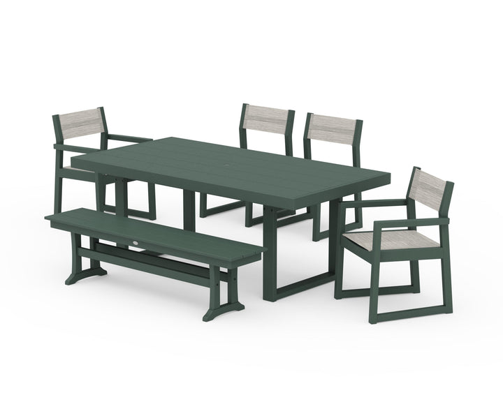 POLYWOOD® EDGE Sling 6-Piece Dining Set with Bench