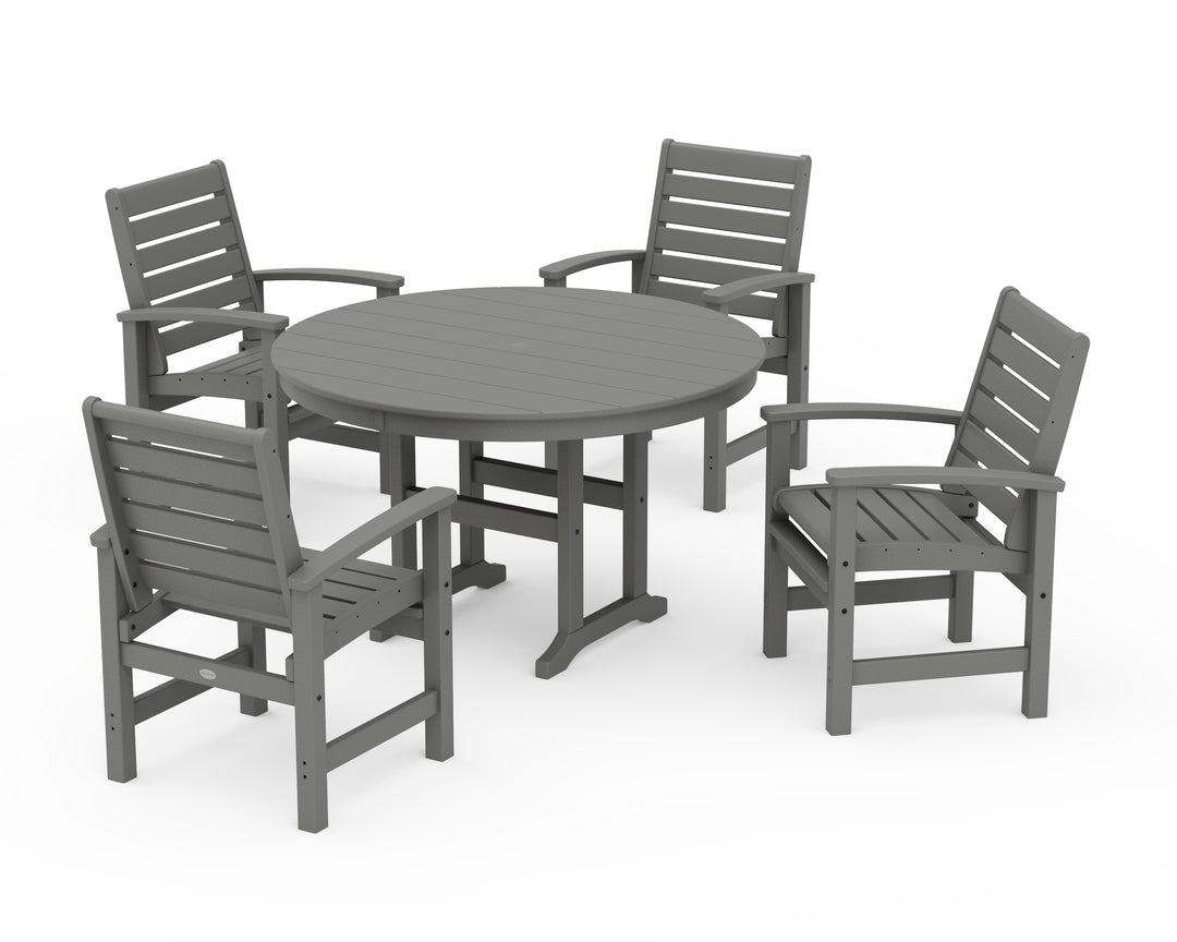 POLYWOOD® Signature 5-Piece Round Farmhouse Dining Set
