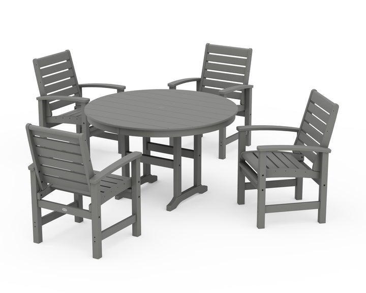 POLYWOOD® Signature 5-Piece Round Farmhouse Dining Set