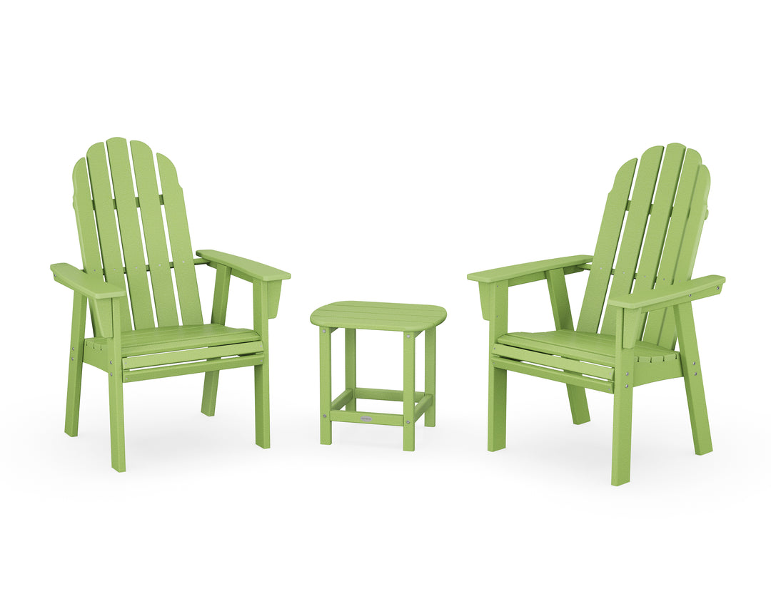 POLYWOOD® Vineyard 3-Piece Curveback Upright Adirondack Chair Set