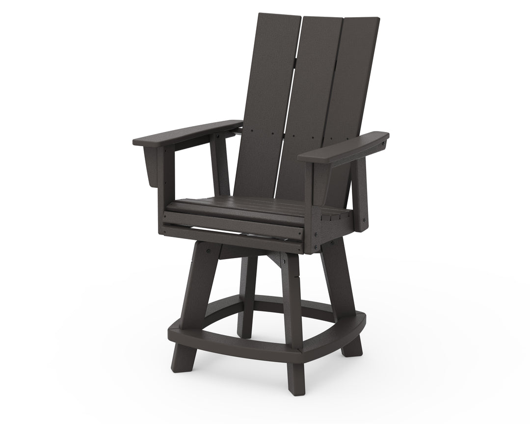 POLYWOOD® Modern Curveback Adirondack Swivel Counter Chair