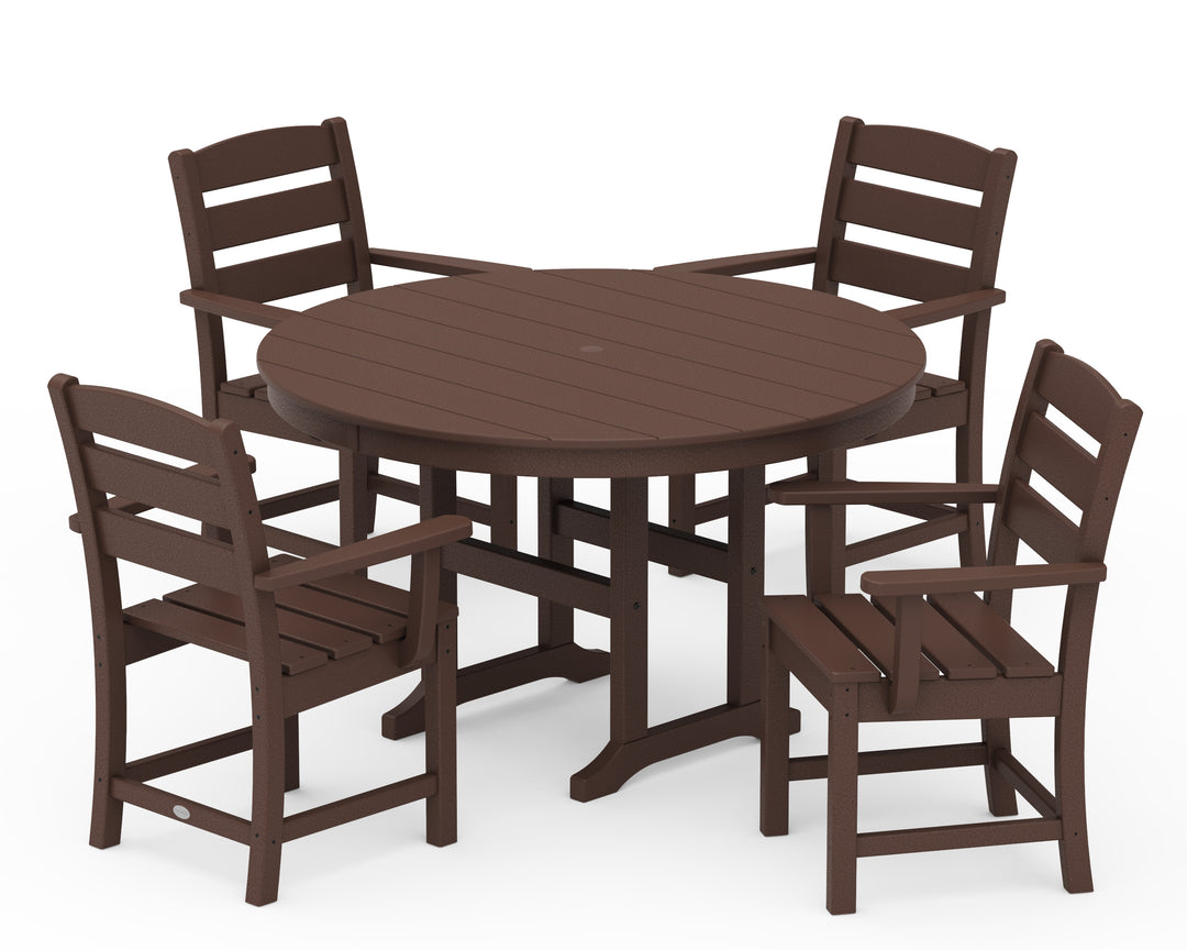 POLYWOOD® Lakeside 5-Piece Round Farmhouse Dining Set