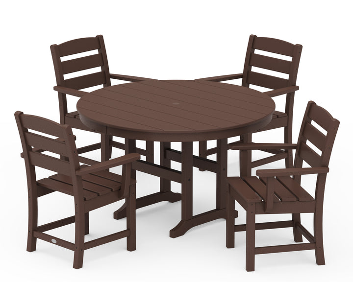 POLYWOOD® Lakeside 5-Piece Round Farmhouse Dining Set