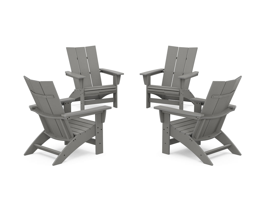 POLYWOOD® 4-Piece Modern Grand Adirondack Chair Conversation Set