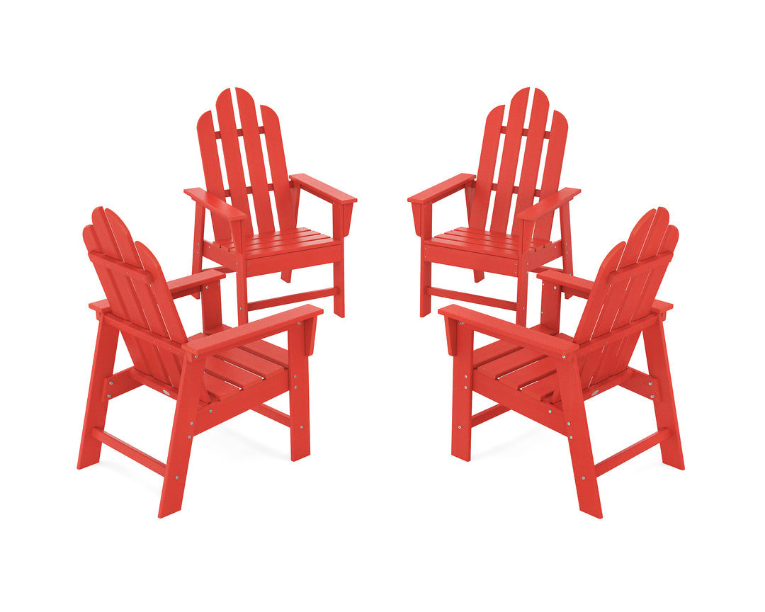 POLYWOOD® Long Island 4-Piece Upright Adirondack Conversation Set
