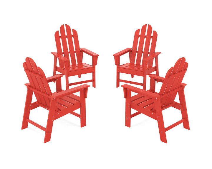 POLYWOOD® Long Island 4-Piece Upright Adirondack Conversation Set