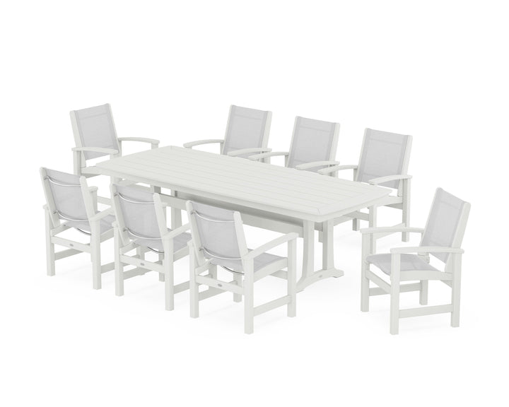 POLYWOOD® Coastal 9-Piece Dining Set with Trestle Legs