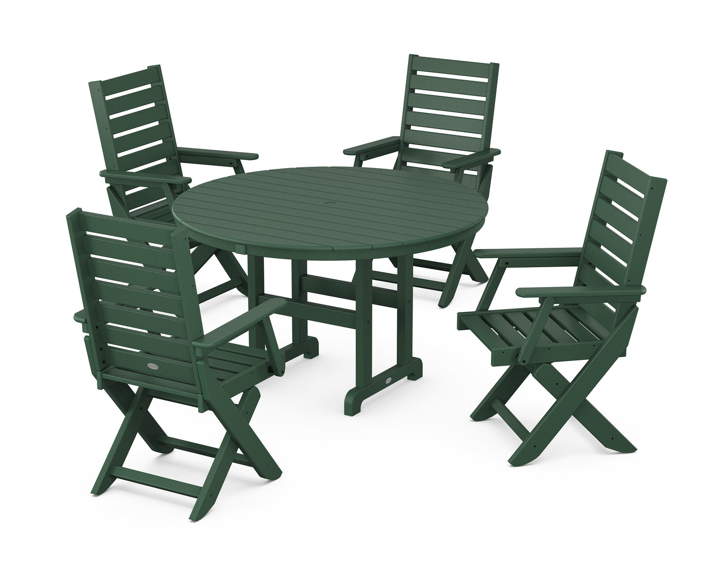 Captain Folding Chair 5-Piece Round Dining Set