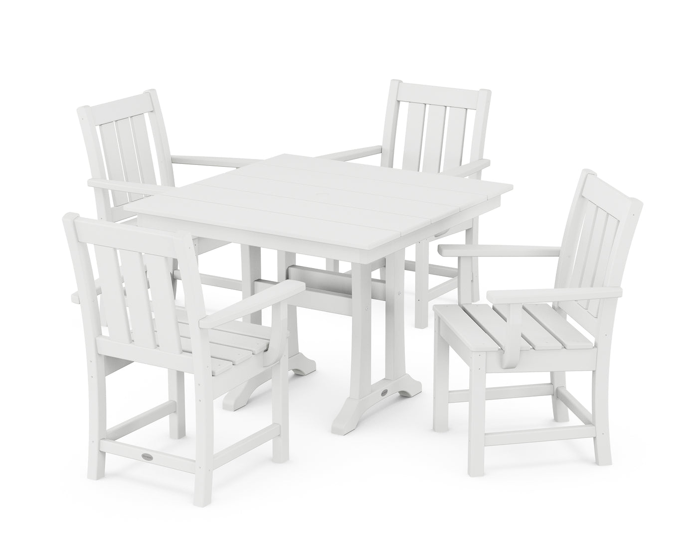 Oxford 5-Piece Farmhouse Dining Set with Trestle Legs