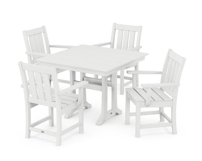 Oxford 5-Piece Farmhouse Dining Set with Trestle Legs