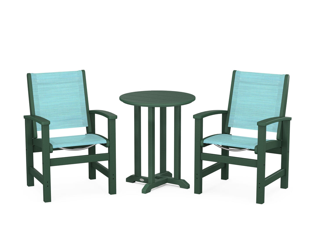 POLYWOOD® Coastal 3-Piece Round Bistro Dining Set