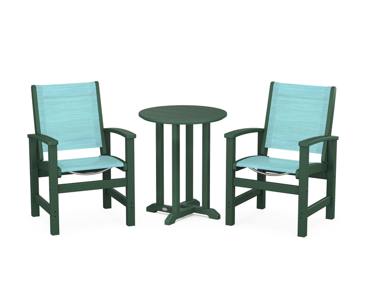 POLYWOOD® Coastal 3-Piece Round Bistro Dining Set