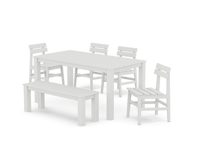 Modern Studio Plaza Chair 6-Piece Parsons Dining Set with Bench