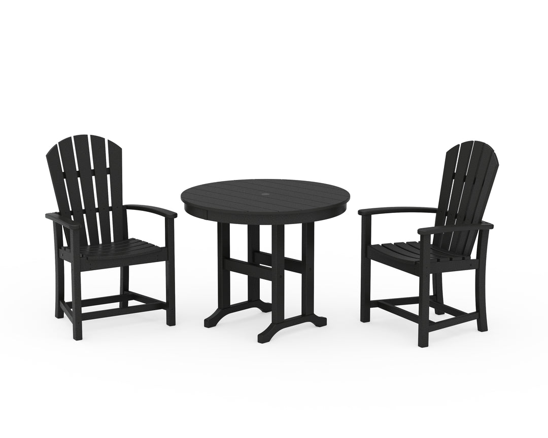 POLYWOOD® Palm Coast 3-Piece Round Farmhouse Dining Set