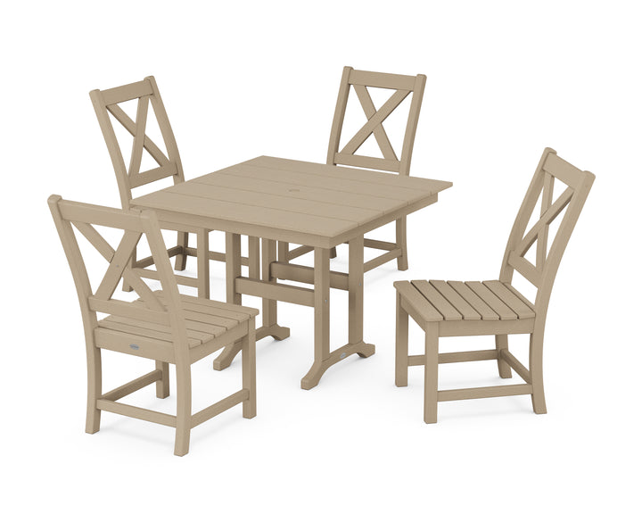 POLYWOOD® Braxton Side Chair 5-Piece Farmhouse Dining Set