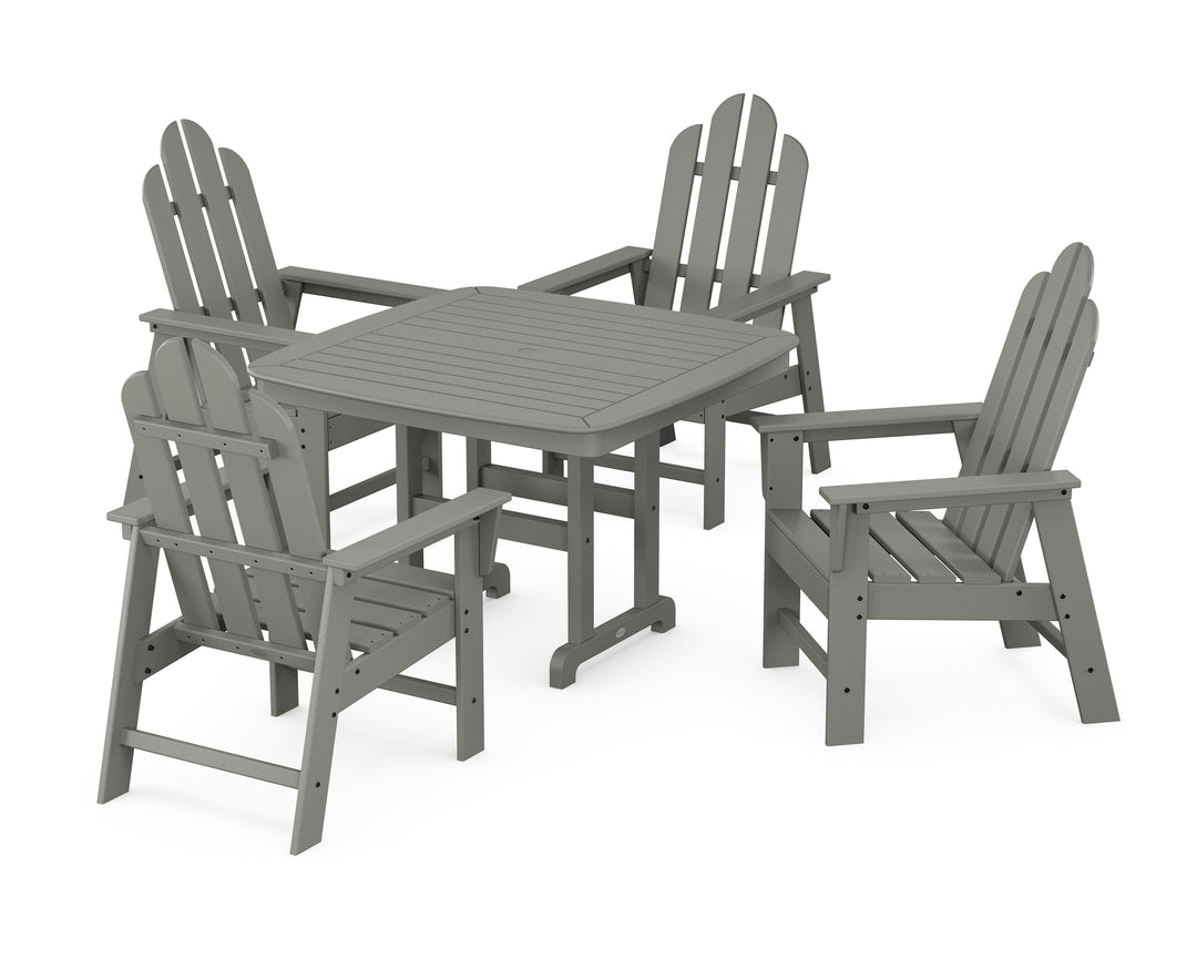POLYWOOD® Long Island 5-Piece Dining Set with Trestle Legs