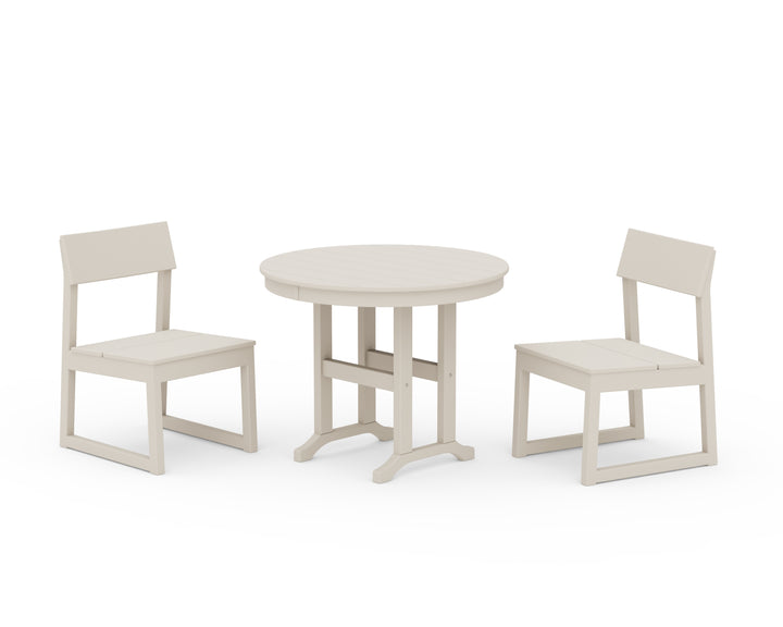 POLYWOOD® EDGE Side Chair 3-Piece Round Dining Set