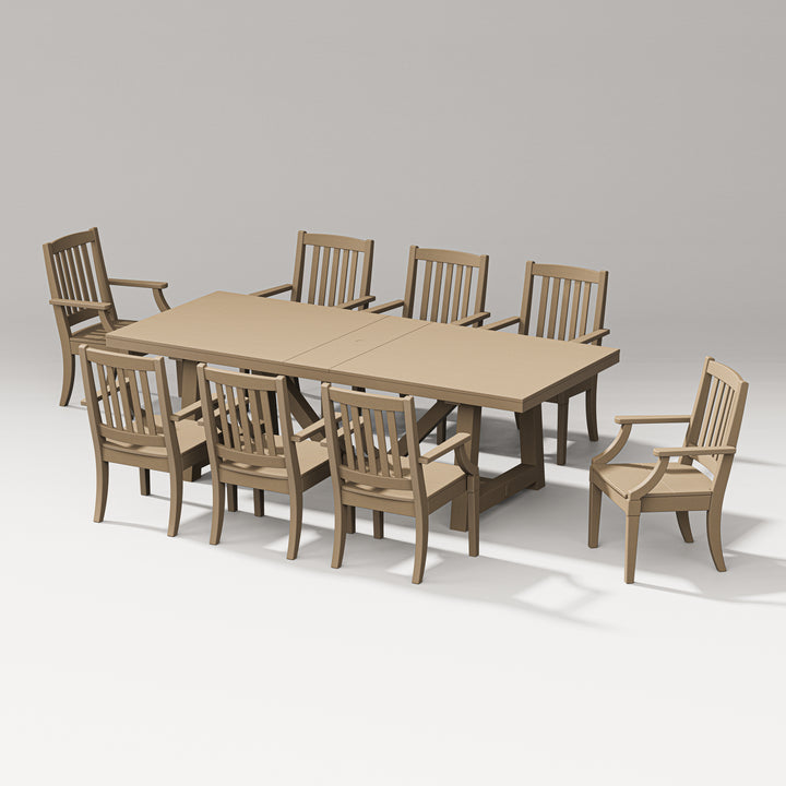 PW Designer Series Estate 9-Piece A-Frame Table Dining Set
