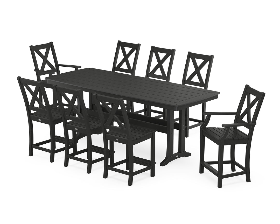 POLYWOOD® Braxton 9-Piece Counter Set with Trestle Legs