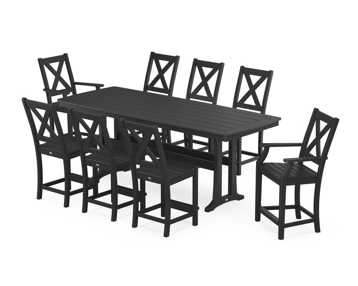 POLYWOOD® Braxton 9-Piece Counter Set with Trestle Legs
