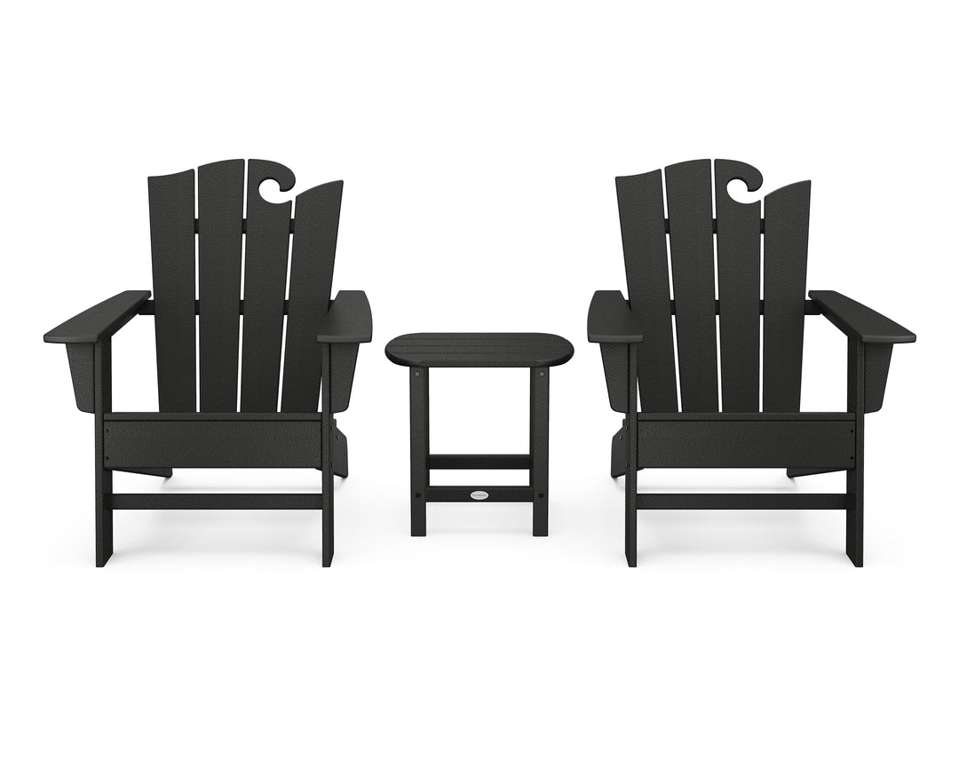 POLYWOOD® Wave 3-Piece Adirondack Set with The Ocean Chair