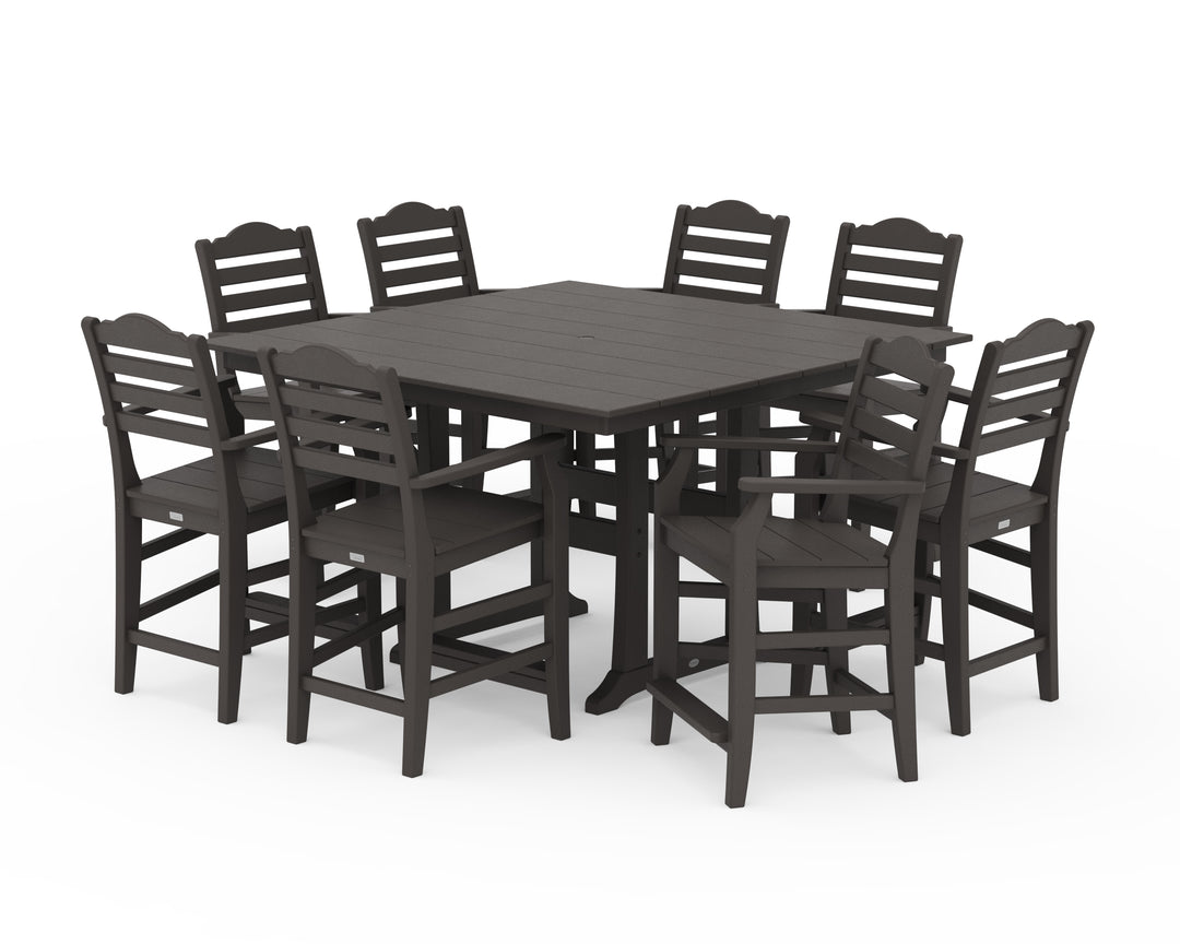 Draper James™ by  POLYWOOD® Savannah 9-Piece Square Farmhouse Counter Set with Trestle Legs