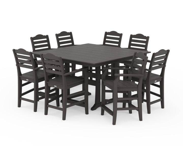 Draper James™ by  POLYWOOD® Savannah 9-Piece Square Farmhouse Counter Set with Trestle Legs