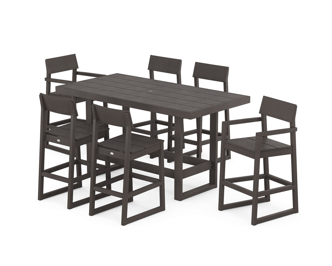 POLYWOOD® EDGE 7-Piece Bar Table Set