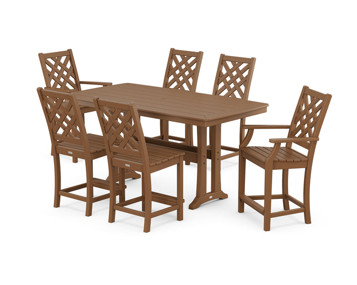 Country Living Wovendale 7-Piece Counter Set with Trestle Legs