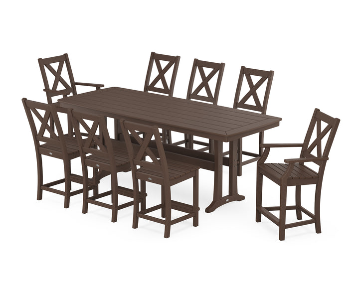POLYWOOD® Braxton 9-Piece Counter Set with Trestle Legs
