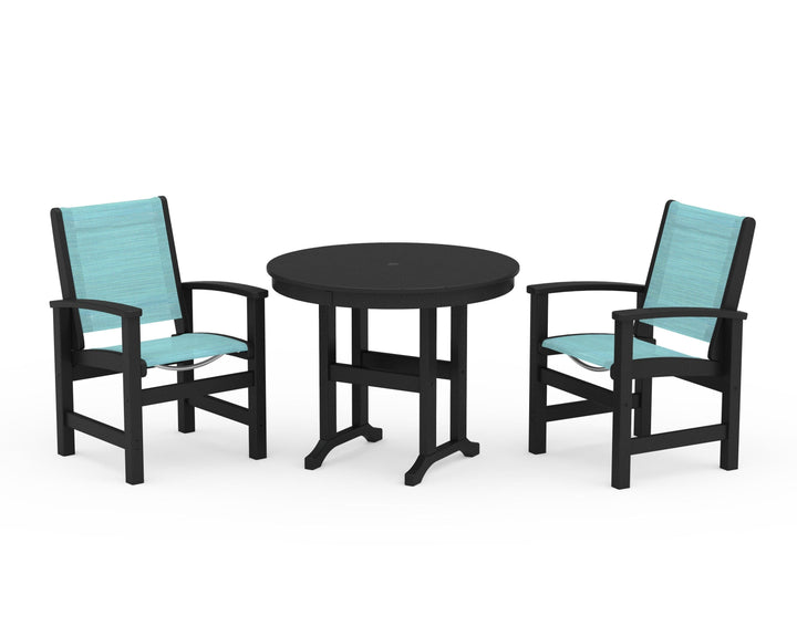 POLYWOOD® Coastal 3-Piece Round Dining Set